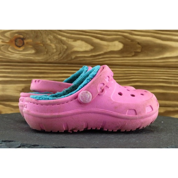 Crocs Toddler Girls 8 Medium Pink Clog Synthetic - Picture 3 of 6